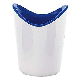 Porta Spazzolini Moby Bianco/Blue Resina 11,5x8,7x8,3 Cm