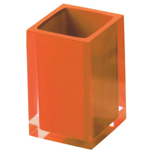 Gedy Bicchiere Rainbow Arancio Resina 11x7,2x7,2 Cm