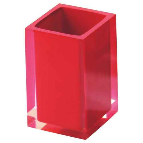 Gedy Bicchiere Rainbow Rosso Resina 11x7,2x7,2 Cm
