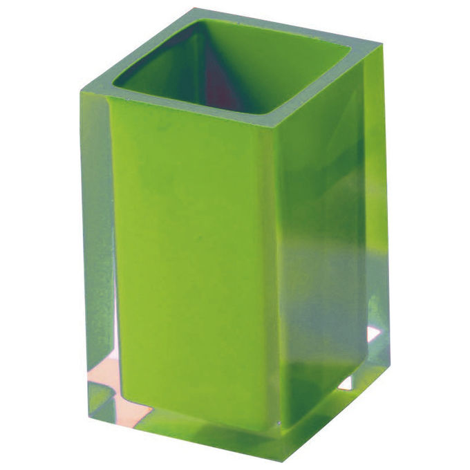 Gedy Bicchiere Rainbow Verde Acido Resina 11x7,2x7,2 Cm