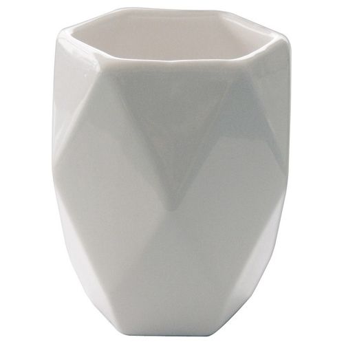 Gedy Bicchiere Dalia Bianco Ceramica 10,6x8,1x8,1 Cm
