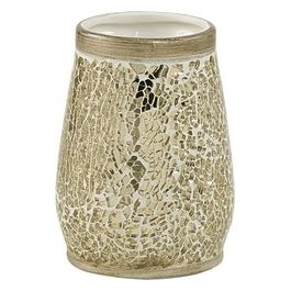 Porta Spazzolini Myosotis Champagne/Panna Ceramica 11,3x8,5x8,5 Cm