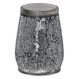 Porta Spazzolini Myosotis Grigio/Argento Ceramica 11,3x8,5x8,5 Cm
