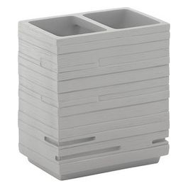Bicchiere Quadrotto Grigio Resina 11,5x10,2x6,2 Cm
