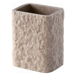 Porta Spazzolini Aries Champagne/Panna Resina 11x9,2x6,5 Cm