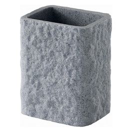 Porta Spazzolini Aries Grigio Resina 11x9,2x6,5 Cm