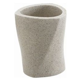 Porta Spazzolini Libra Champagne/Panna Resina 10,4x8,2x8,4 Cm