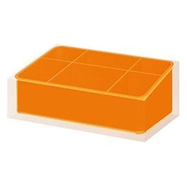 Portatrucchi Rainbow Arancio Resina 7,5x19x11 Cm