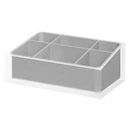 Portatrucchi Rainbow Grigio/Argento Resina 7,5x19x11 Cm