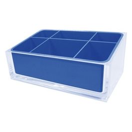 Portatrucchi Rainbow Blu Resina 7,5x19x11 Cm