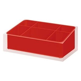 Portatrucchi Rainbow Rosso Resina 7,5x19x11 Cm