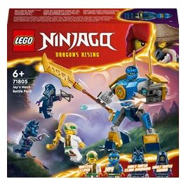 NINJAGO 71805 Pack Mech da Battaglia di Jay, Giochi per Bambini 6+, Action Figure Giocattolo da Costruire e 4 Minifigure