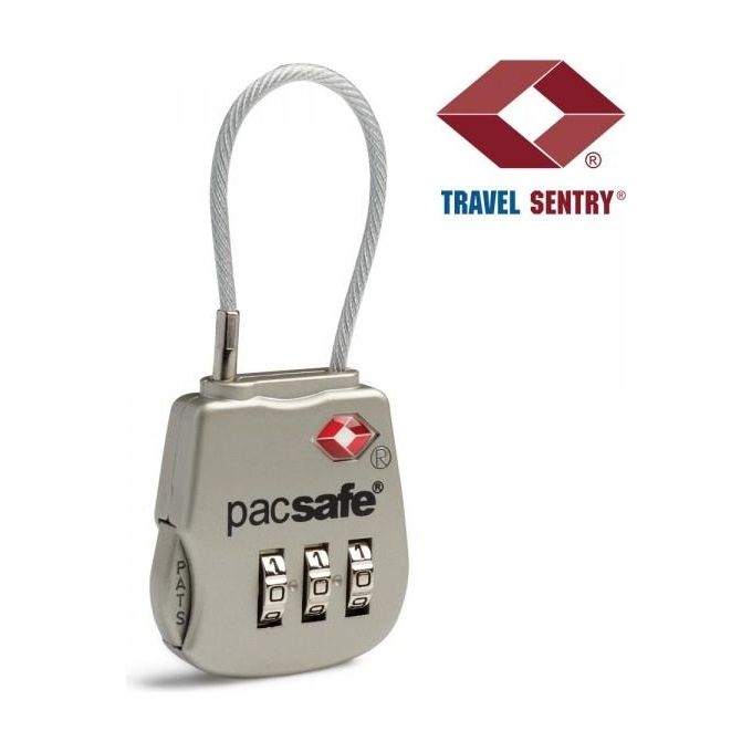 Pacsafe Prosafe 800 TSA Cable Combination Lock Silver