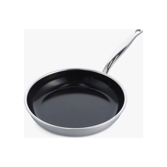 GreenPan 4895156673620 Premiere Padella 24 cm Acciaio Inossidabile Rivestimento Ceramica Thermolon Induzione Forno 220°C PFAS Free colore Nero