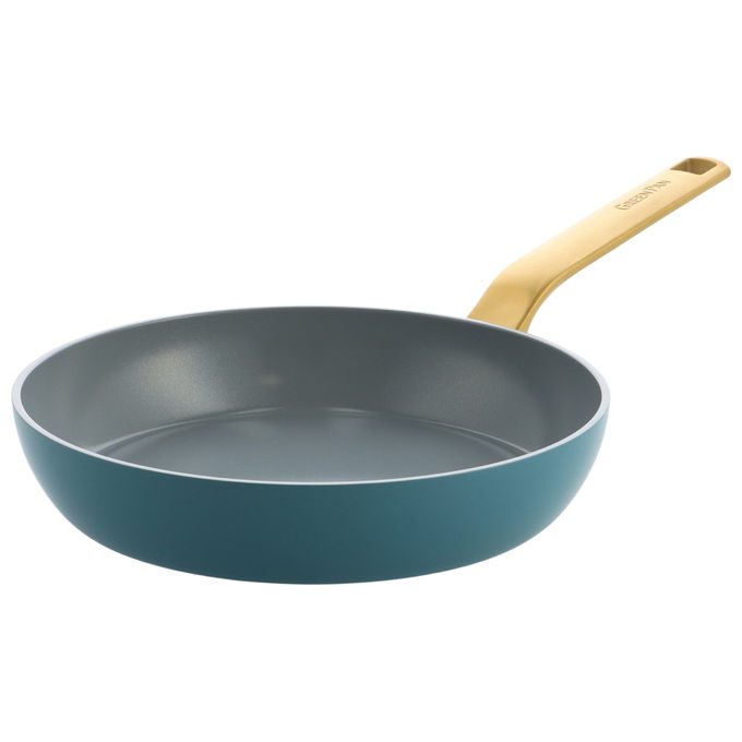 GreenPan CC009173-001 Evolution Padella Multiuso Rotondo 28 cm con Rivestimento Antiaderente in Ceramica Thermolon Diametro 28 cm Adatta a Tutti i Piani Cottura incluso Induzione Lavabile in Lavastoviglie colore Blu