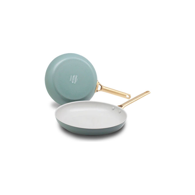 GreenPan CC002296-001 Padova Padella per saute' in Alluminio con Rivestimento in Ceramica Antiaderente Fino a 220 °C Lavabile in Lavastoviglie Acciaio Inossidabile Dorato colore Smokey Blue