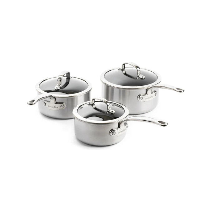 GreenPan CC003822-001 Premiere Padella per saute' in Acciaio Inox con Rivestimento Antiaderente in Ceramica Forno fino a 220 °C Adatto a Tutti i Piani Cottura incluso Induzione colore Argento