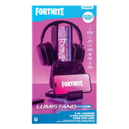 Paladone, Supporto Cuffie Fortnite con Luce RGB, Supporto Controller e Telefono