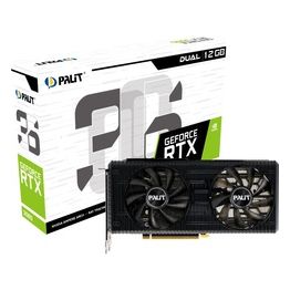 Palit GeForce RTX 3060 Dual 12GB GDDR6 scheda grafica 3584 Core 1320 MHz GPU 1777 MHz Boost Architettura Ampere 3 x DisplayPort HDMI Dual Fan con tecnologia 0-dB