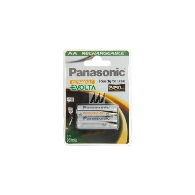 Panasonic 2 Batterie Ricaricabili Stilo AA 2450mAh
