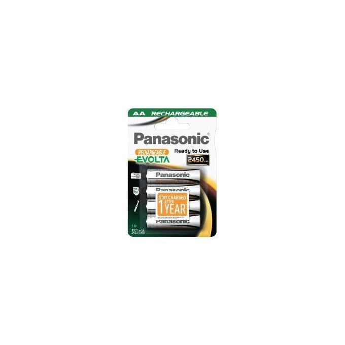 Panasonic 4 Batterie Ricaricabili Mignon AA 2450mAh