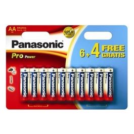 Panasonic Blister 10 Batterie Stilo AA Alcaline LR6 Pro Power