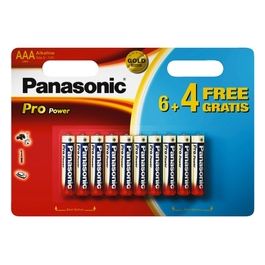 Panasonic Blister 10 Batterie Mini Stilo AAA Alcaline LR03 Pro Power