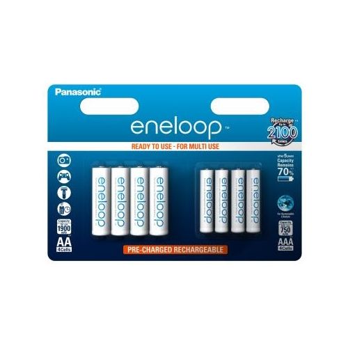 Panasonic Eneloop Combipack 1x4 Mignon AA con 1x4 Micro AAA