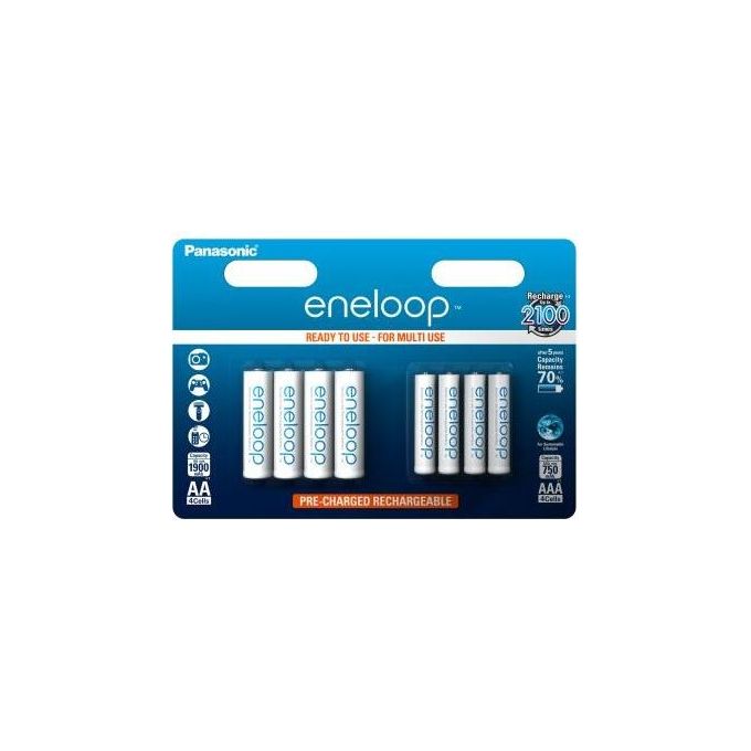 Panasonic Eneloop Combipack 1x4 Mignon AA con 1x4 Micro AAA