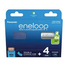 Panasonic Eneloop Micro AAA 800mAh  Akkubox 4 Pezzi