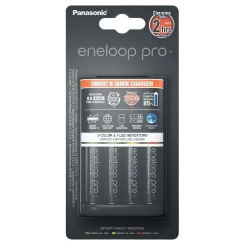 Panasonic Eneloop Smart Plus Caricabatterie con 4xAA
