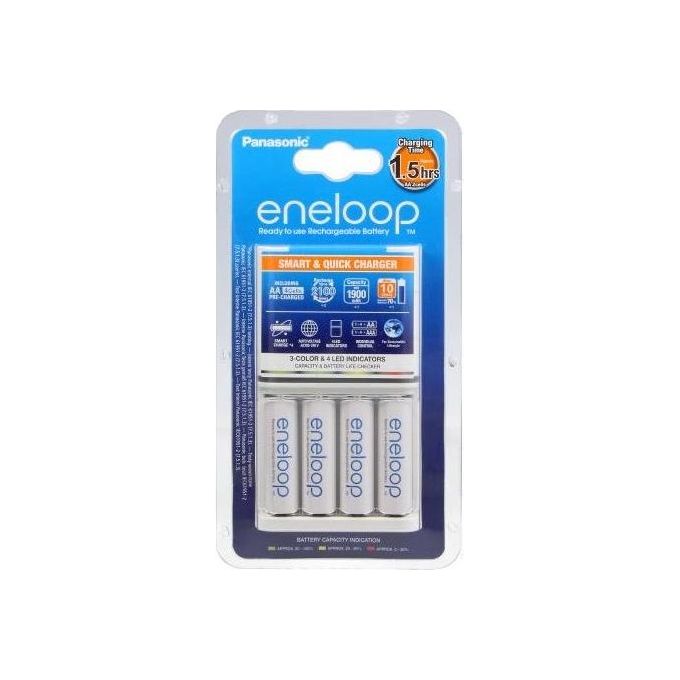 Panasonic Eneloop Smart & Quick Charger BQ-CC55 con 4 AA 1900mAh