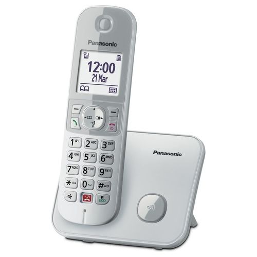 KX-TG6851JTS Cordless DECT Display 1.8'' Blocco Chiamate ID Vivavoce Argento