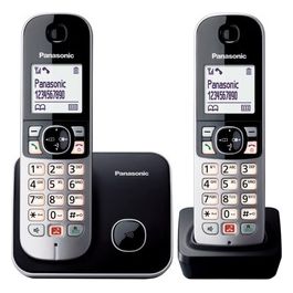 Panasonic KX-TG6852JTB Coppia Cordless DECT Display 1.8'' Blocco Chiamate ID Vivavoce Nero