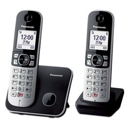 KX-TG6852JTB Coppia Cordless DECT Display 1.8'' Blocco Chiamate ID Vivavoce Nero