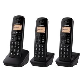 Panasonic KX-TGB613JT Tris Cordless display 1,4'' Blocco chiamate ID Rubrica Nero