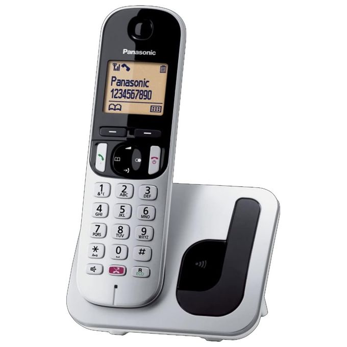 Panasonic KX-TGC250JT Cordless Dect-Gap Display 1,6'' Blocco delle Chiamate ID Chiamante Vivavoce Argento
