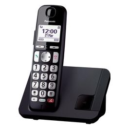 Panasonic KX-TGE250 Cordless Dect/Gap Display 1.8'' Rubrica Vivavoce Tasti Grandi Senior Nero