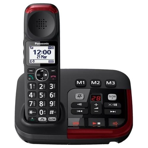 KX-TGM420 Telefono Cordless Digitale con Segreteria Telefonica Rosso e Nero