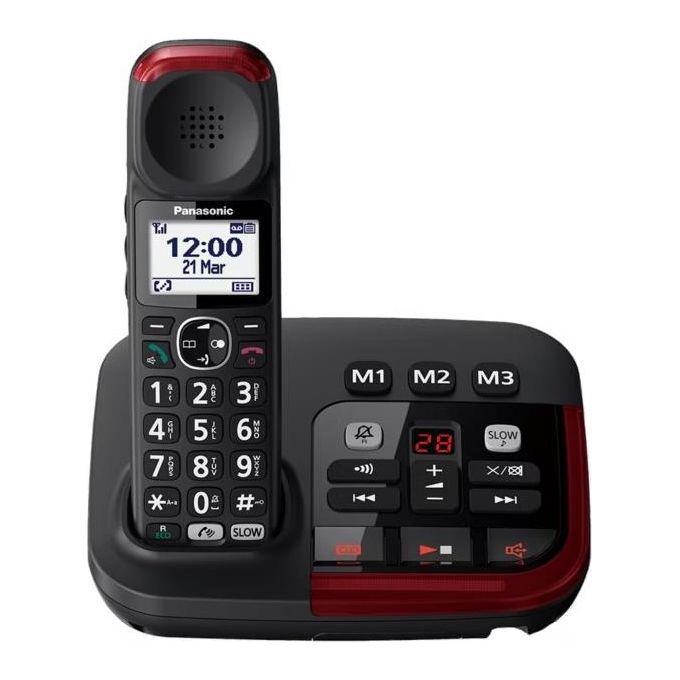 Image of Panasonic KX-TGM420 Telefono Cordless Digitale con Segreteria Telefonica Rosso e Nero