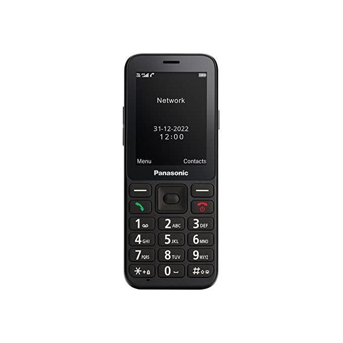 Panasonic KX-TU250 Telefono Cellulare Facilitato per Anziani Tasto SOS per Chiamate di Emergenza Nero