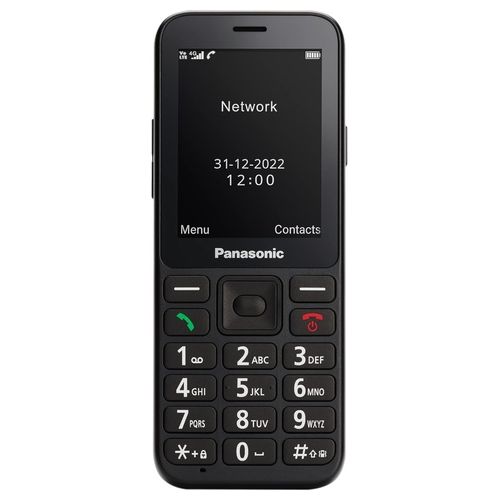 Panasonic KX-TU250 Telefono Cellulare Facilitato per Anziani Tasto SOS per Chiamate di Emergenza Nero