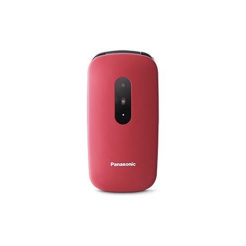 Panasonic KX-TU446EXR Telefono Cellulare Facilitato Compatibile con Apparecchi Acustici Pulsanti Grandi Retroilluminati Ampio Display 600 Ore di Autonomia Rosso