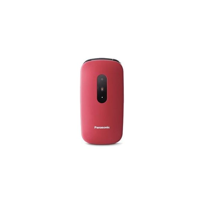 Panasonic KX-TU446EXR Telefono Cellulare Facilitato Compatibile con Apparecchi Acustici Pulsanti Grandi Retroilluminati Ampio Display 600 Ore di Autonomia Rosso