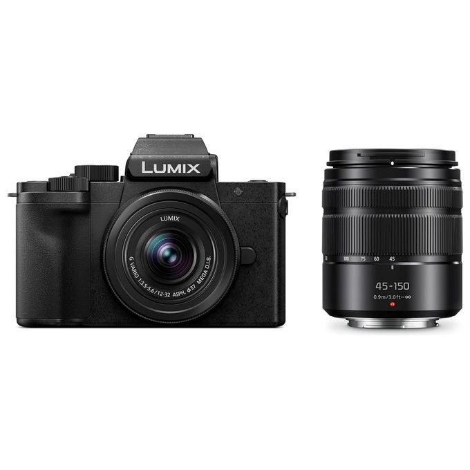 Panasonic Lumix DC-G100DWEGK Fotocamera Mirrorless Micro Quattro Terzi con Obiettivi Lumix G Vario 12-32mm F3.5-5.6 e 35-100mm F4-5.6 203MP Video 4K 3