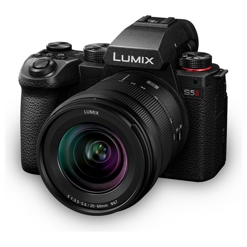 Panasonic Lumix Dc-S5 II Fotocamera Mirrorless Full Frame con 20-60mm F3.5-5.6 Lenti 4K 60P E 6K 30P Schermo Ribaltabile Wi-Fi Is Attivo Nero