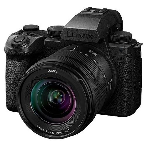 Panasonic LUMIX DC-S5M2XKE Fotocamera Mirrorless Full Frame con Obiettivo LUMIX S-R2060 20-60mm F3.5-5.6 Registrazione 4K 60P e 6K 30P Illimitata Wi-Fi Phase Hybrid AF Batteria DMW-BLK22 Nero