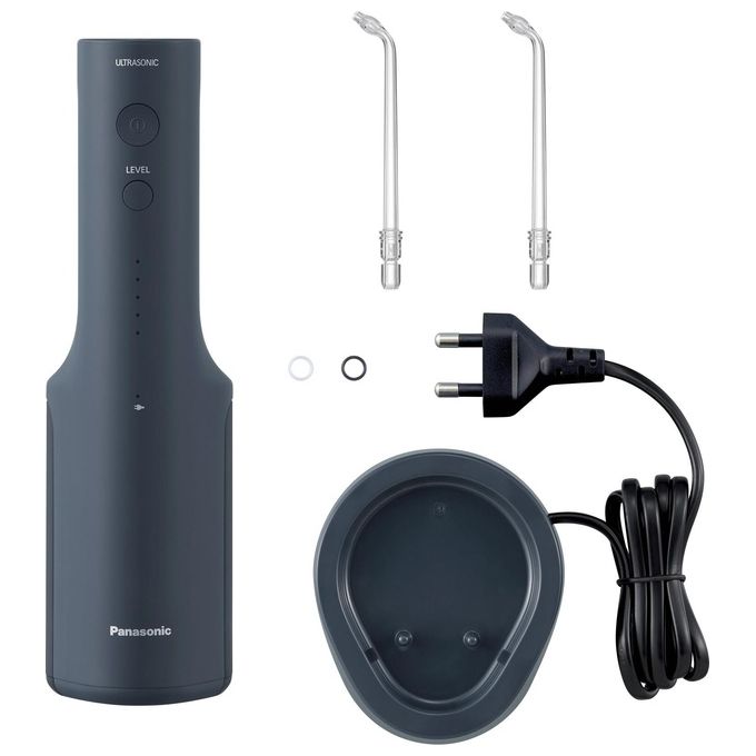 Image of Panasonic Serie 600 EW-DJ66-A303 Irrigatore Orale a Ultrasuoni Idropulsore per Denti 200ml IPX7 2 Ugelli a Ultrasuoni 5 Livelli di Pressione Accessorio da Viaggio Blu Marino