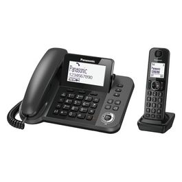 Panasonic KX-TGF310EXM Telefono fisso Display 3,4'' Vivavoce + Cordless Dect Display 1,8'' Vivavoce Nero