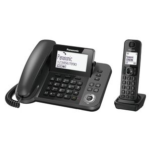 Panasonic KX-TGF310EXM Telefono fisso Display 3,4'' Vivavoce + Cordless Dect Display 1,8'' Vivavoce Nero